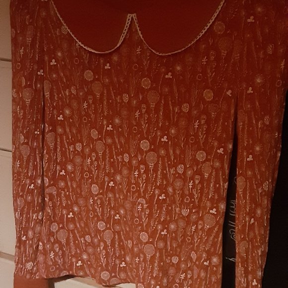 Rare!*Revintara Ginevra Blouse* Peter Pan Collar *Handmade In Poland* size Small - Picture 6 of 6